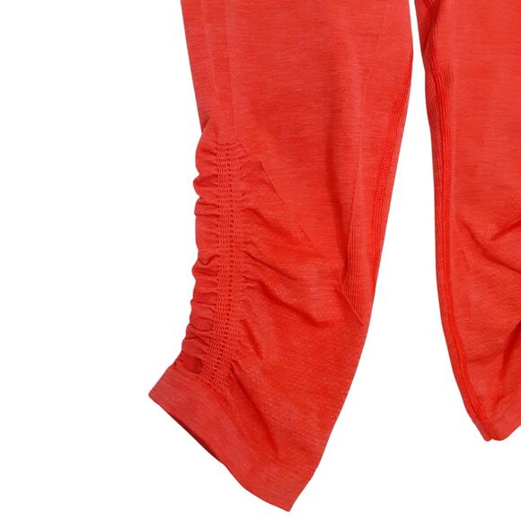 Lululemon In The Flow Crop Leggings Coral Pink Ruched Capri Athletic Womens 6 - Picture 4 of 10